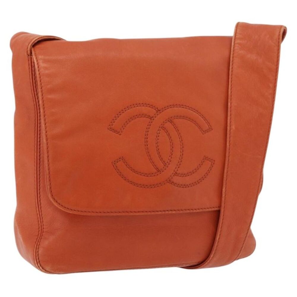 Chanel Shoulder Bag Suede Patchwork Orange Leather Handbag